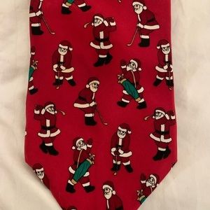 Santa Golfing men’s Christmas Tie